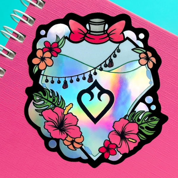 Sticker pour flacon en cristal danseur soul inspiré de FFXIV - vinyle holographique