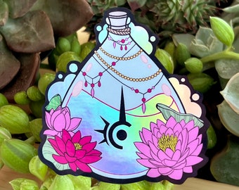 FFXIV Inspired Red Mage Soul Crystal Vial Sticker - Holographic Vinyl
