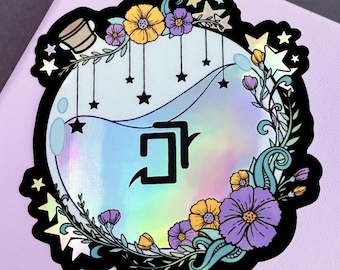 FFXIV Inspired Astrologian Soul Crystal Vial Sticker - Holographic Vinyl
