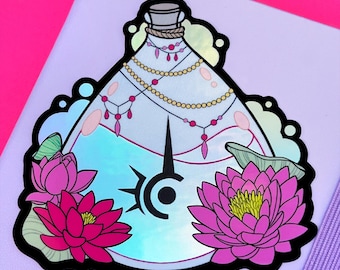 FFXIV Inspired Red Mage Soul Crystal Vial Sticker - Holographic Vinyl
