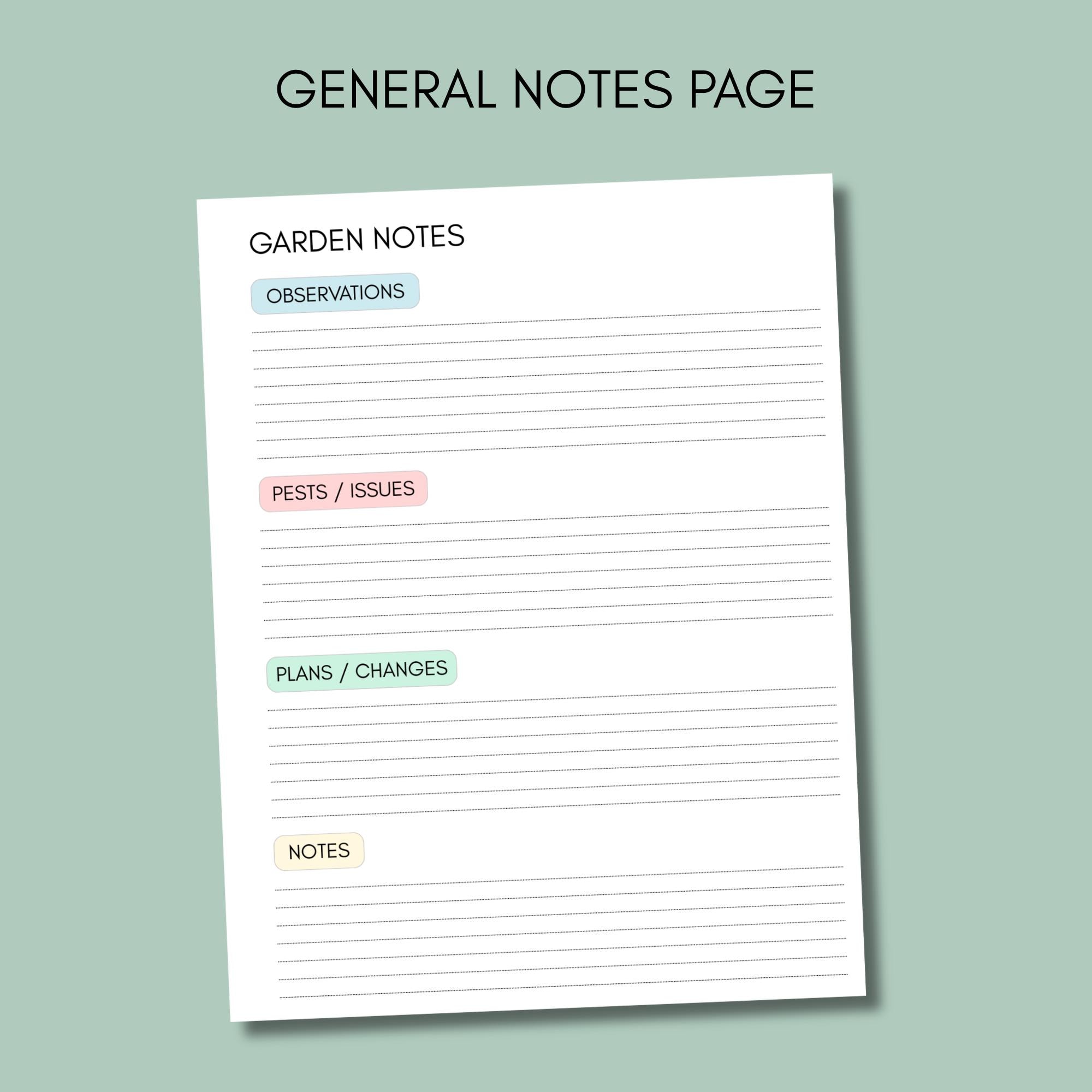 Garden Planner Printable | Seed Log, Harvest Tracker, Grid Layout ...