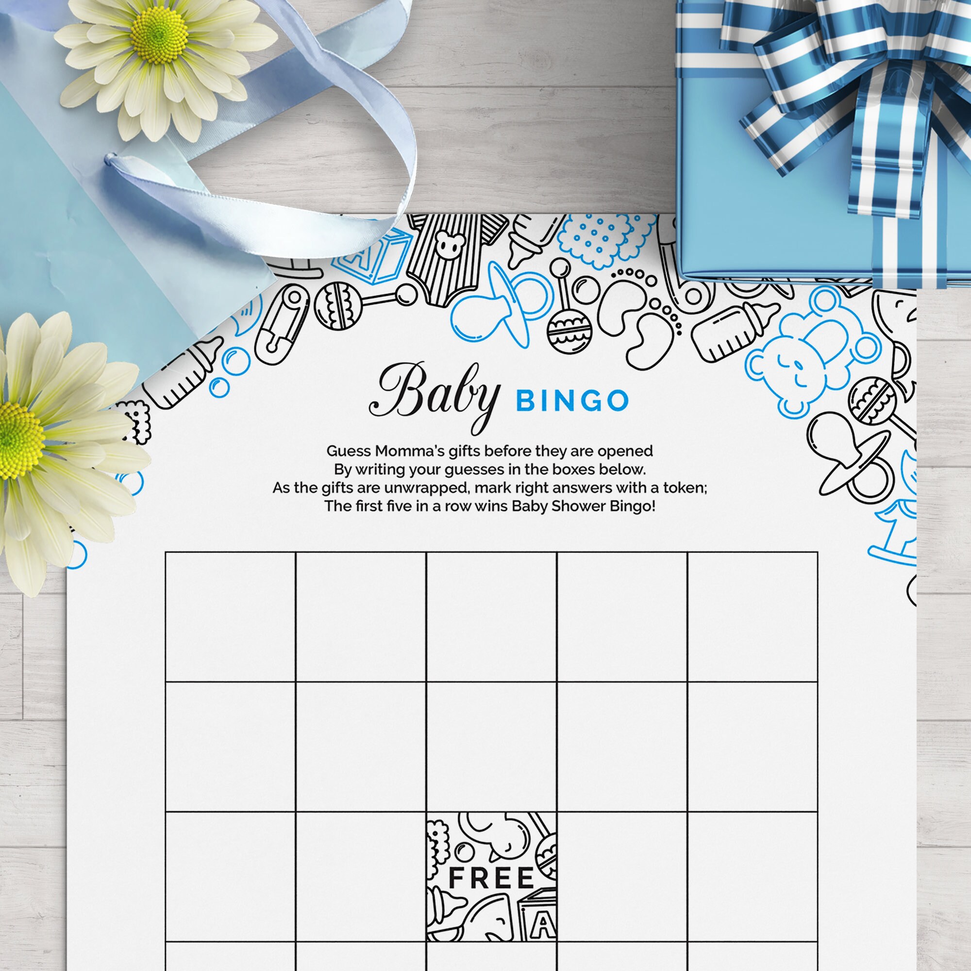 Baby Shower Games Baby Bingo / Guess the Gift Shower Game / DIY Baby Shower Download / Newborn