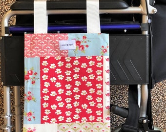 Floralious Wheelchair Bag / Mobility Aid / Zimmer Frame Bag (Canvas Material - Washable)