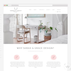 Wordpress Theme for Bloggers - Elementor Wordpress Blog - Responsive Wordpress Themes - Feminine Blog Template - Genesis Child Theme - Sarah