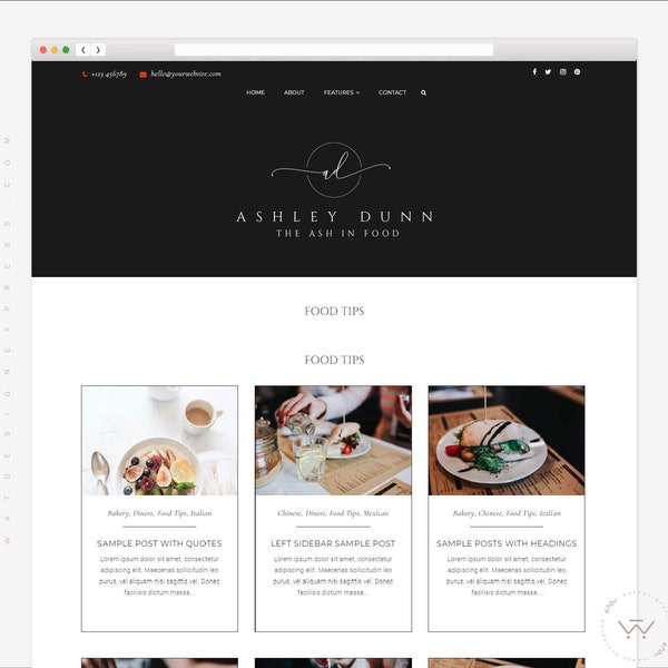 Feminine WordPress Theme for Bloggers - Ashley, Multipurpose WordPress Template, Fully Responsive Genesis Child Theme, WP Premade Theme