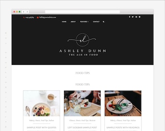 Feminines WordPress Theme für Blogger - Ashley, Multipurpose WordPress Template, Fully Responsive Genesis Child Theme, WP Vorgefertigtes Theme