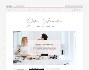 Fully Responsive Feminine WordPress Theme - Alexander, Genesis - Elementor WordPress Child Theme, Multipurpose WordPress eCommerce Template