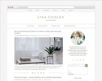 Minimalistisches WordPress-Theme - LisaCooley, Mehrzweck-WordPress-Vorlage, vollständig responsive WP Genesis Child Theme für Lifestyle, Reiseblog