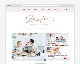 Feminine WordPress Theme - Jenifer, Multipurpose eCommerce Template, Genesis Theme, Premade Lifestyle Theme Elementor, Responsive Blog Theme