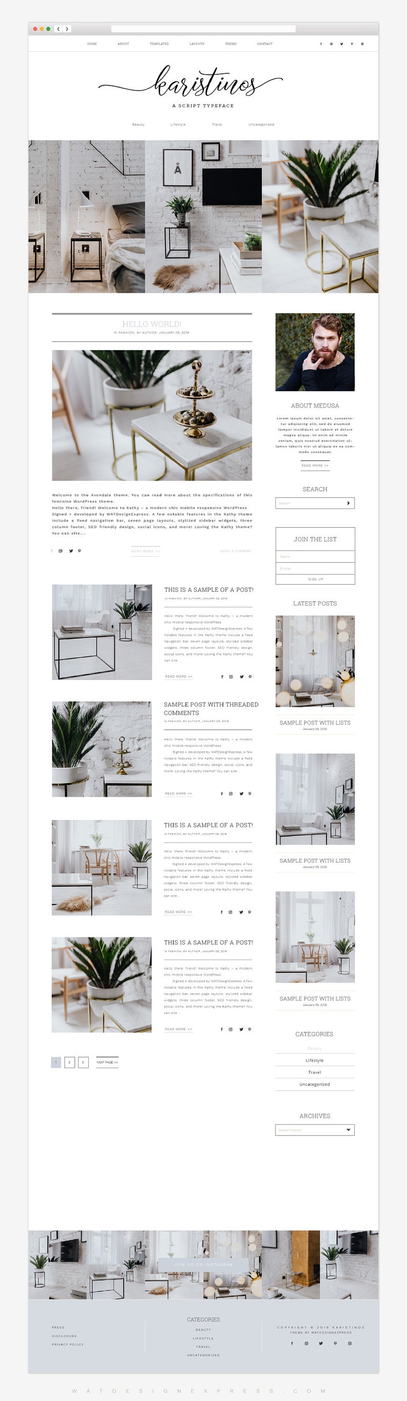 Minimalist WordPress Theme Karistinos, Multipurpose WordPress Template, Fully Responsive WordPress Genesis Child Theme for Bloggers image 2