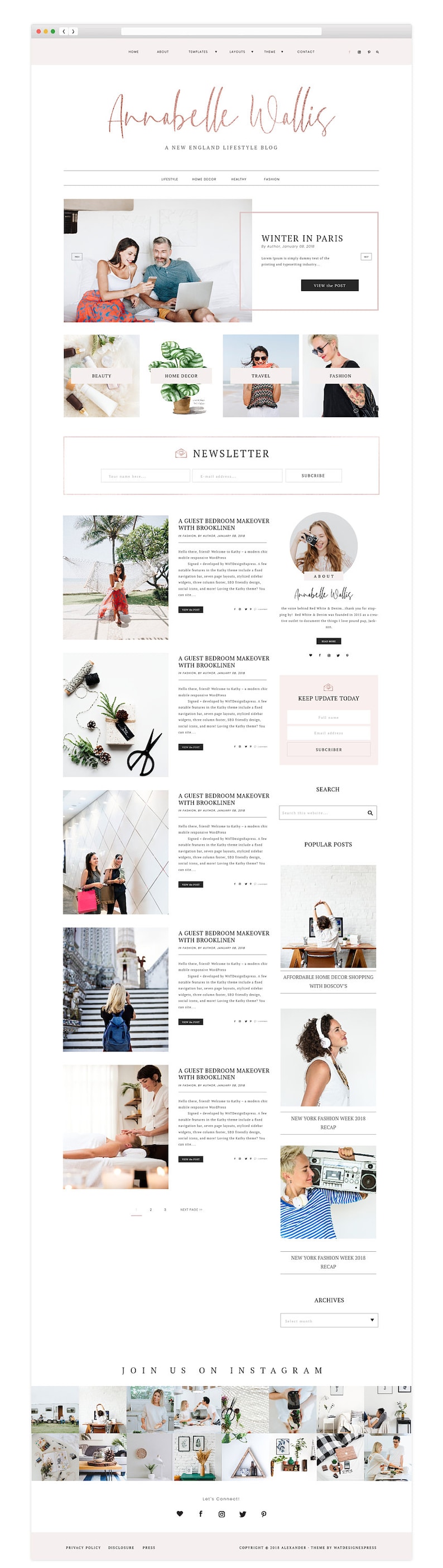 Feminine WordPress Theme Annabelle, WordPress eCommerce Template, Fully Responsive WP Genesis Elementor Child Theme for Lifestyle Blog image 2