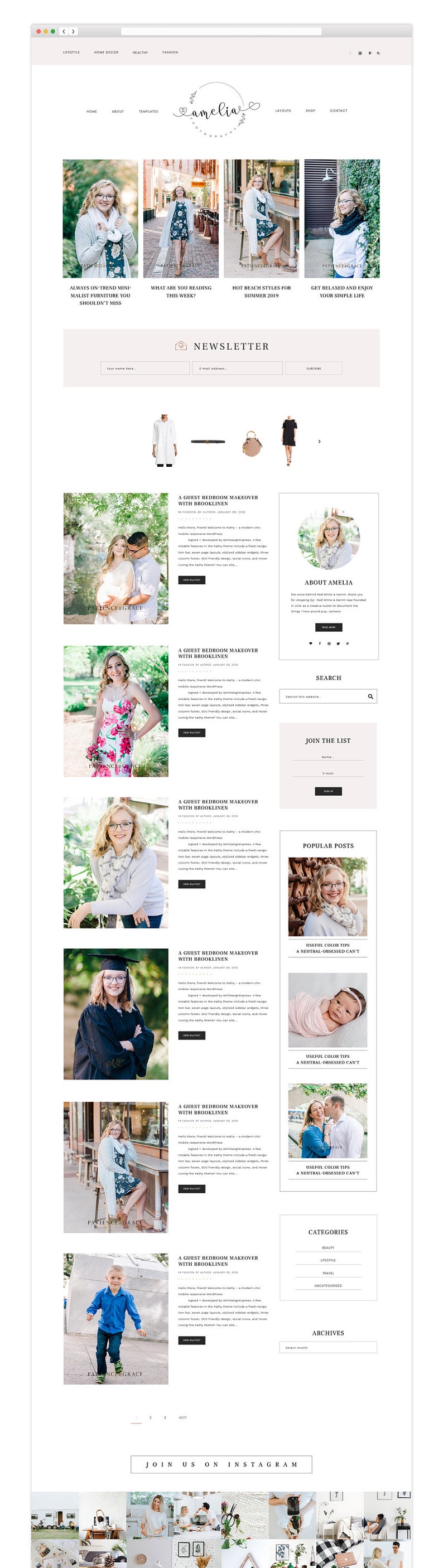 WordPress Theme Photography Responsive Lifestyle Wordpress Blog Theme Fashion Travel WordPress Ecommerce Theme Genesis Theme