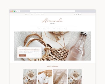 Feminine WordPress eCommerce Theme - Amanda, Multipurpose Elementor WordPress Theme for Bloggers, Genesis Fully Responsive Premade Template