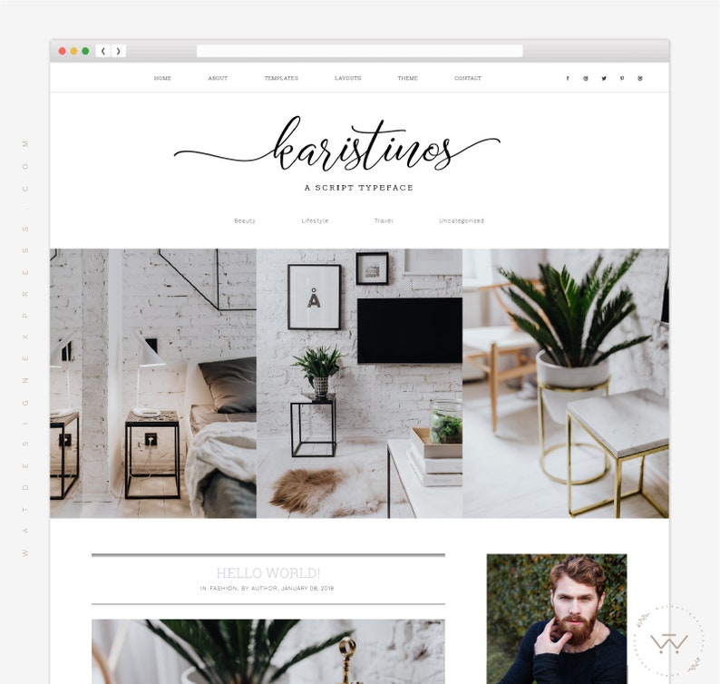 Minimalist WordPress Theme Karistinos, Multipurpose WordPress Template, Fully Responsive WordPress Genesis Child Theme for Bloggers image 1