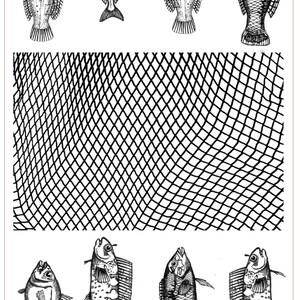 H706 Rolling Mill (Fisherman) Rollerprint pattern Low Relief4"x7" (Laser Engraved Paper)