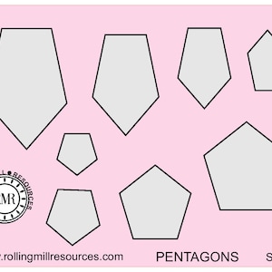 Pochoir 114 (pentagones) 3,25&quot; x 4,25&quot;