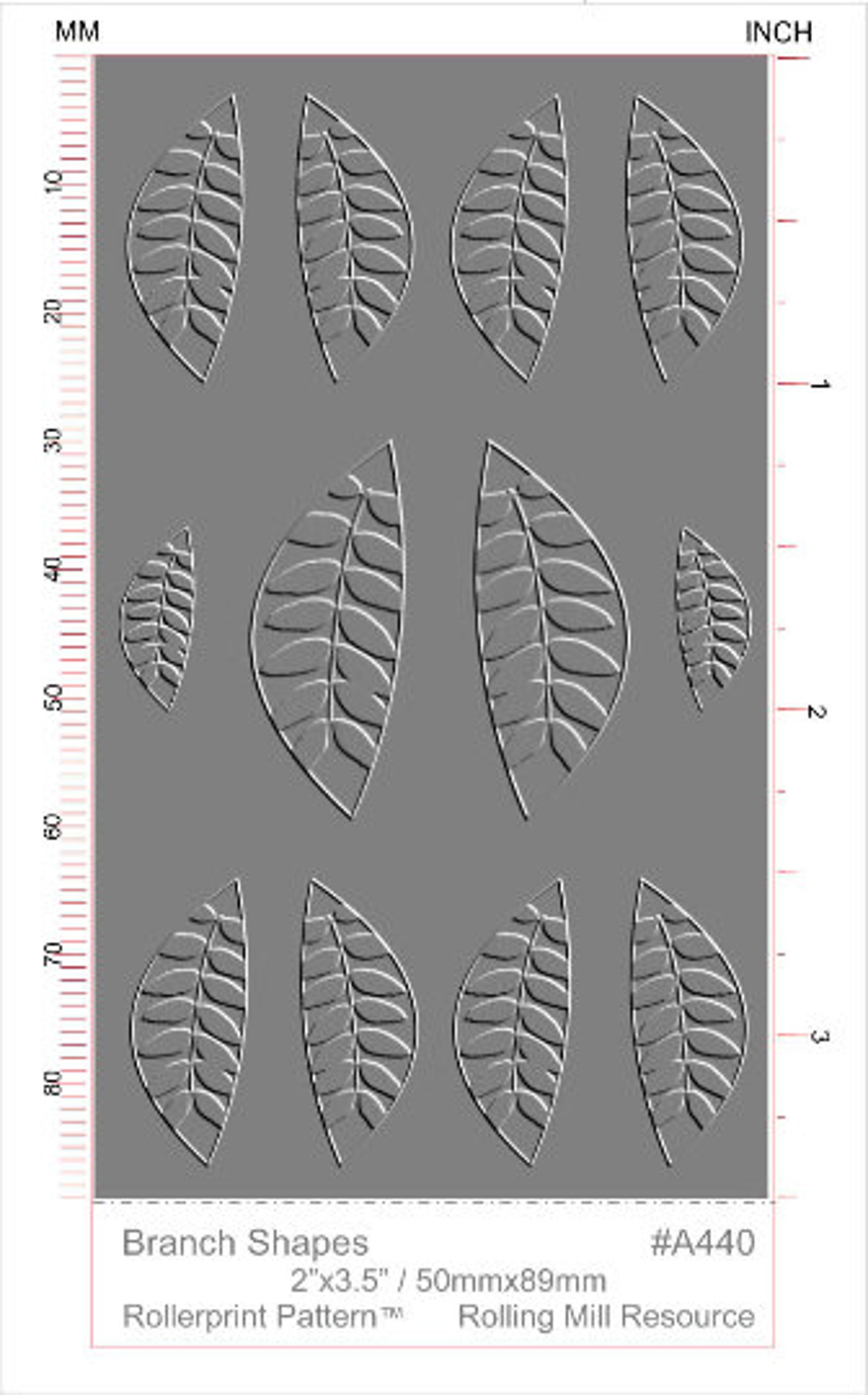 A440 (branch Shapes), Low Relief Pattern for the Rolling Mill and Metal ...