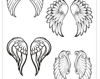 G2213 "Angel Wings #2" - Laser Engraved Paper Pattern for Rolling Mill and Metal Clay 4" X 5" (Laser Engraved Paper)