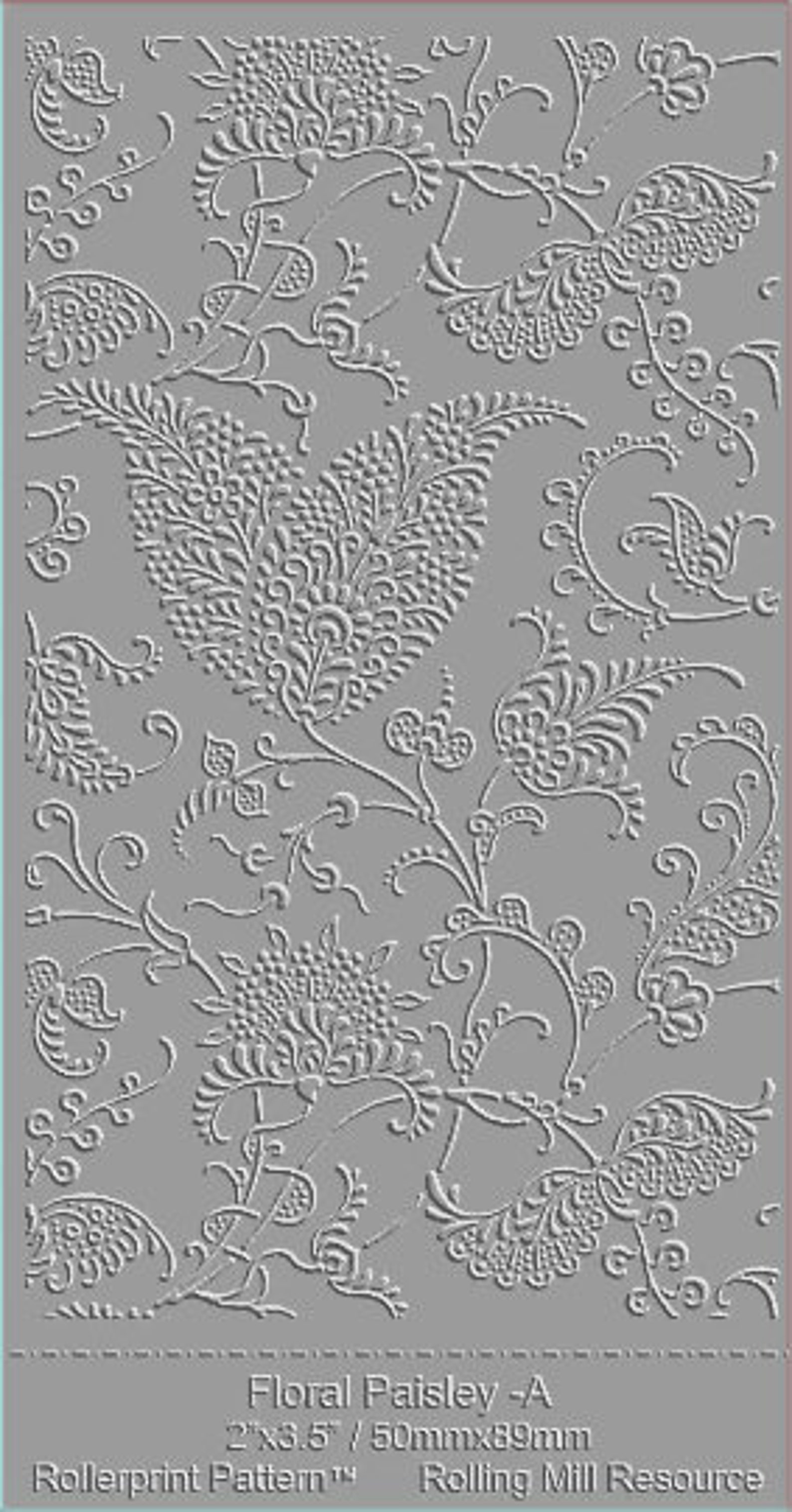 A452 FLORAL PAISLEY, Low Relief Pattern for the Rolling Mill and Metal ...