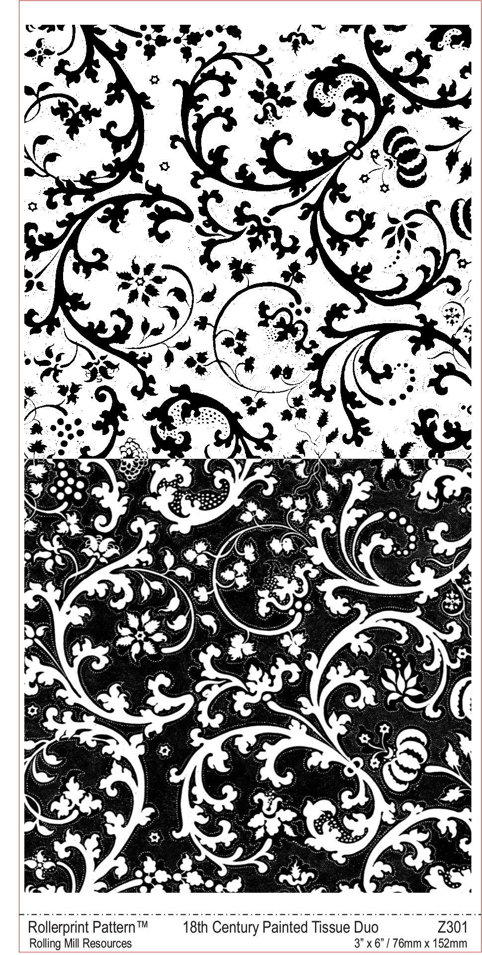 Z301 18th Century Tissue Paper Duo Pattern) Rolling Mill/metal