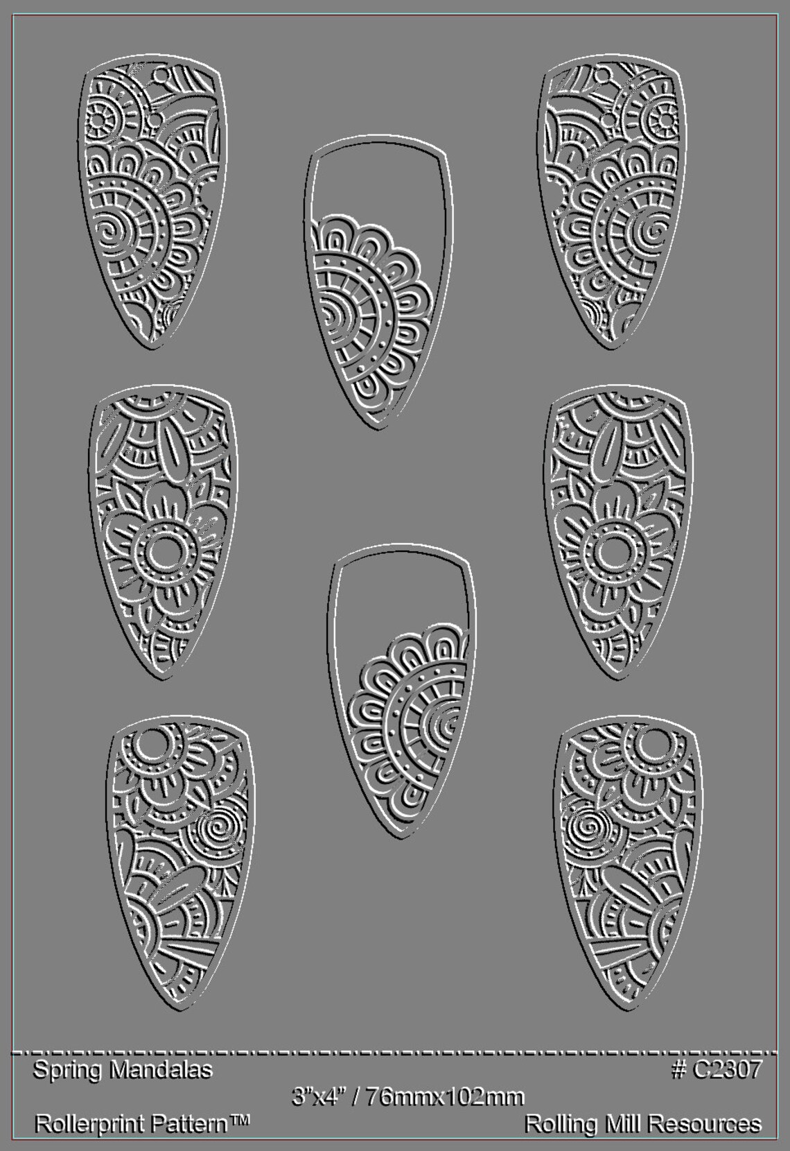 2307 (spring Mandalas) Low Relief Pattern 3