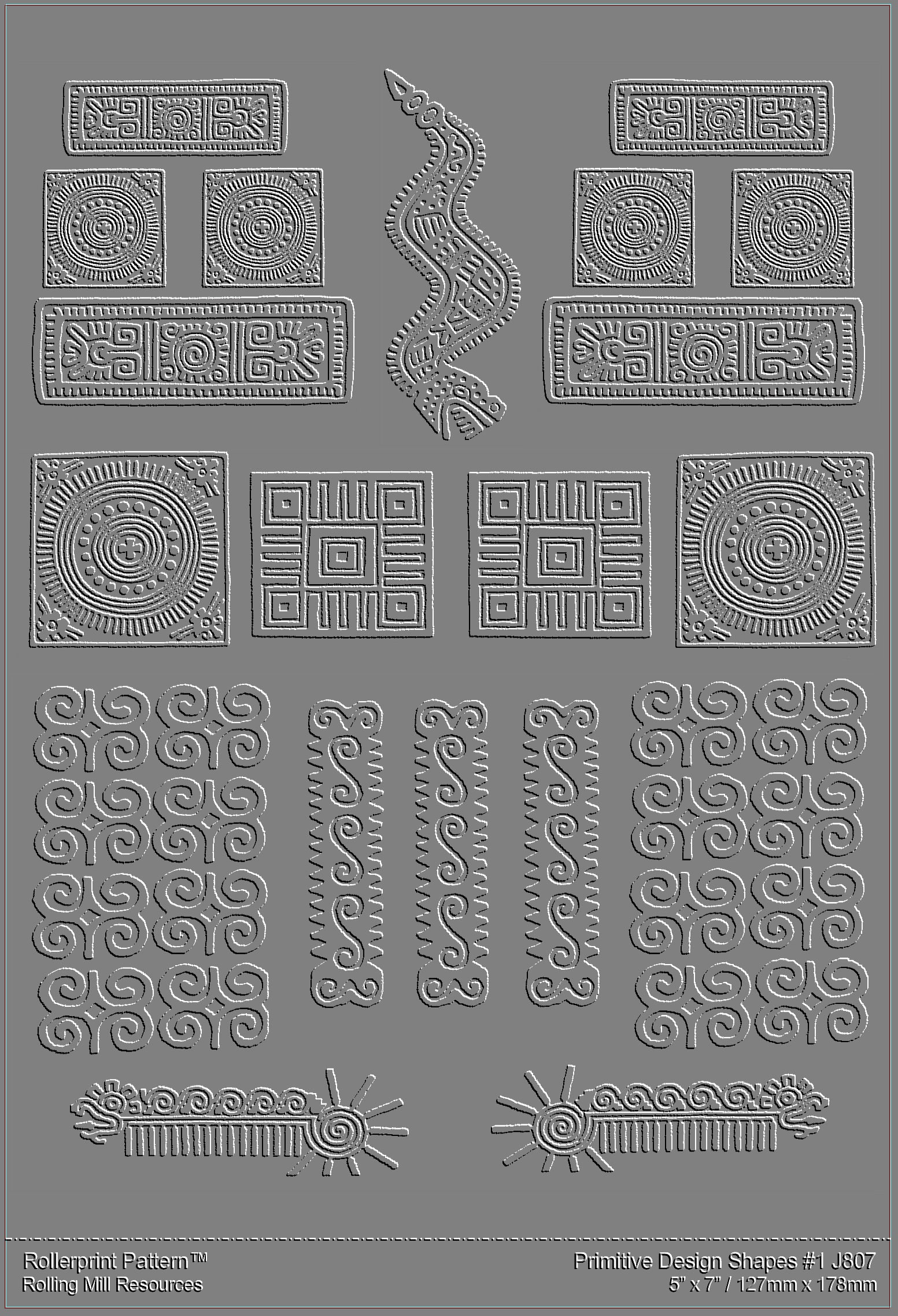 J807 (primitive Design Shapes #1) Rolling Mill Low Relief Pattern 5