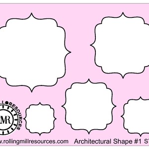 Pochoir 133 (forme architecturale n° 1) 3,25 x 4,25 pouces