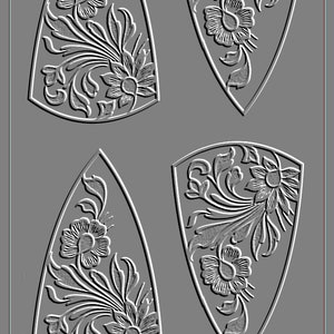 A434 Floral Fantasy Shapes, Low Relief Pattern for the Rolling Mill and ...