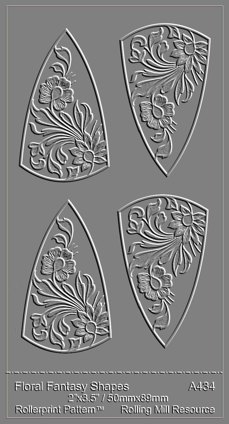 A434 Floral Fantasy Shapes, Low Relief Pattern for the Rolling Mill and ...