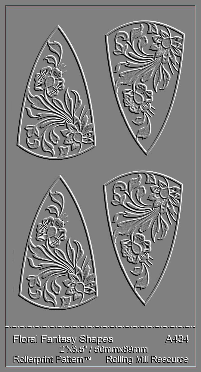 A434 Floral Fantasy Shapes, Low Relief Pattern for the Rolling Mill and ...