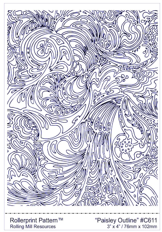 テンダーロイン PRINT SHT PAISLAY M C611 Rolling Mill (paisley Outline) 3