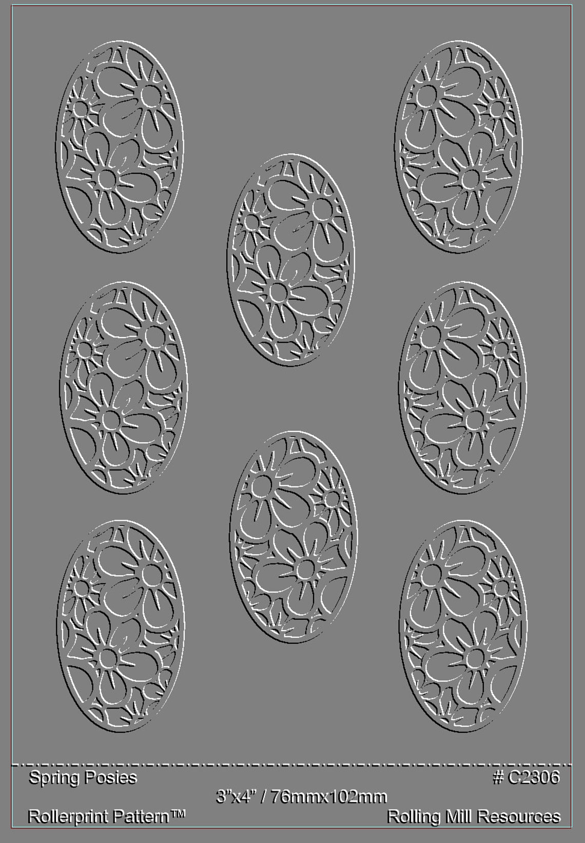 2306 (spring Posies) Low Relief Pattern 3
