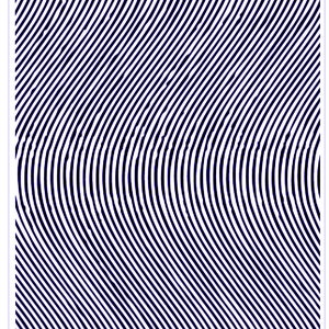 May include: Black and white roller print pattern called "Making Waves" #C608. The pattern is a series of curved lines that create a wave-like effect. The pattern is 3 inches by 4 inches, or 76 millimetres by 102 millimetres.