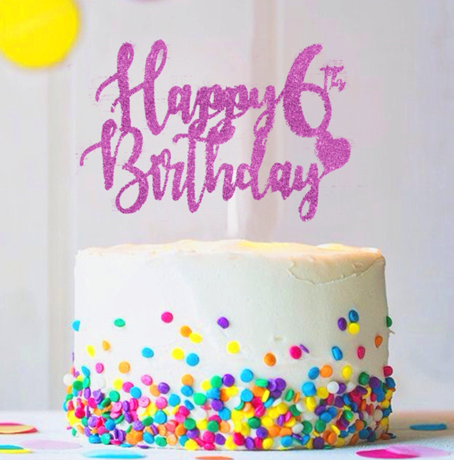 Happy 6th Birthday Custom Name Cake Topper Personalized Etsy Happy 6th Birthday Custom Name Cake Topper Personalized Etsy