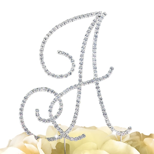 Simply Elegant Collection Monogram Cake Topper - Letter A - Large - Silver