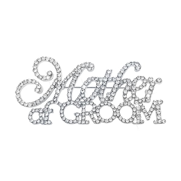 Mother of the Groom Rhinestone Pin - Silver
