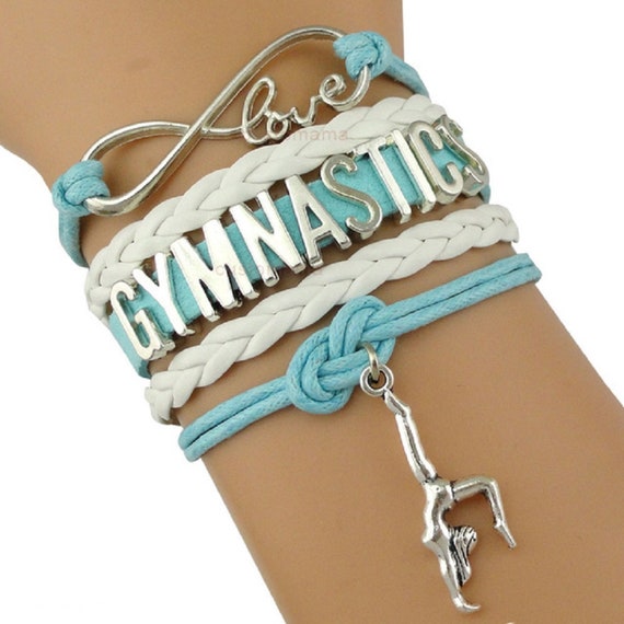 Divine Kids Gymnastics Leather and Suede Charm Bracelet Etsy