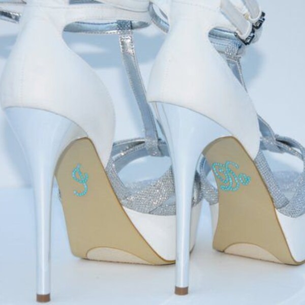 Wedding Shoes Pearl "I Do" Shoe Applique Stickers Blue