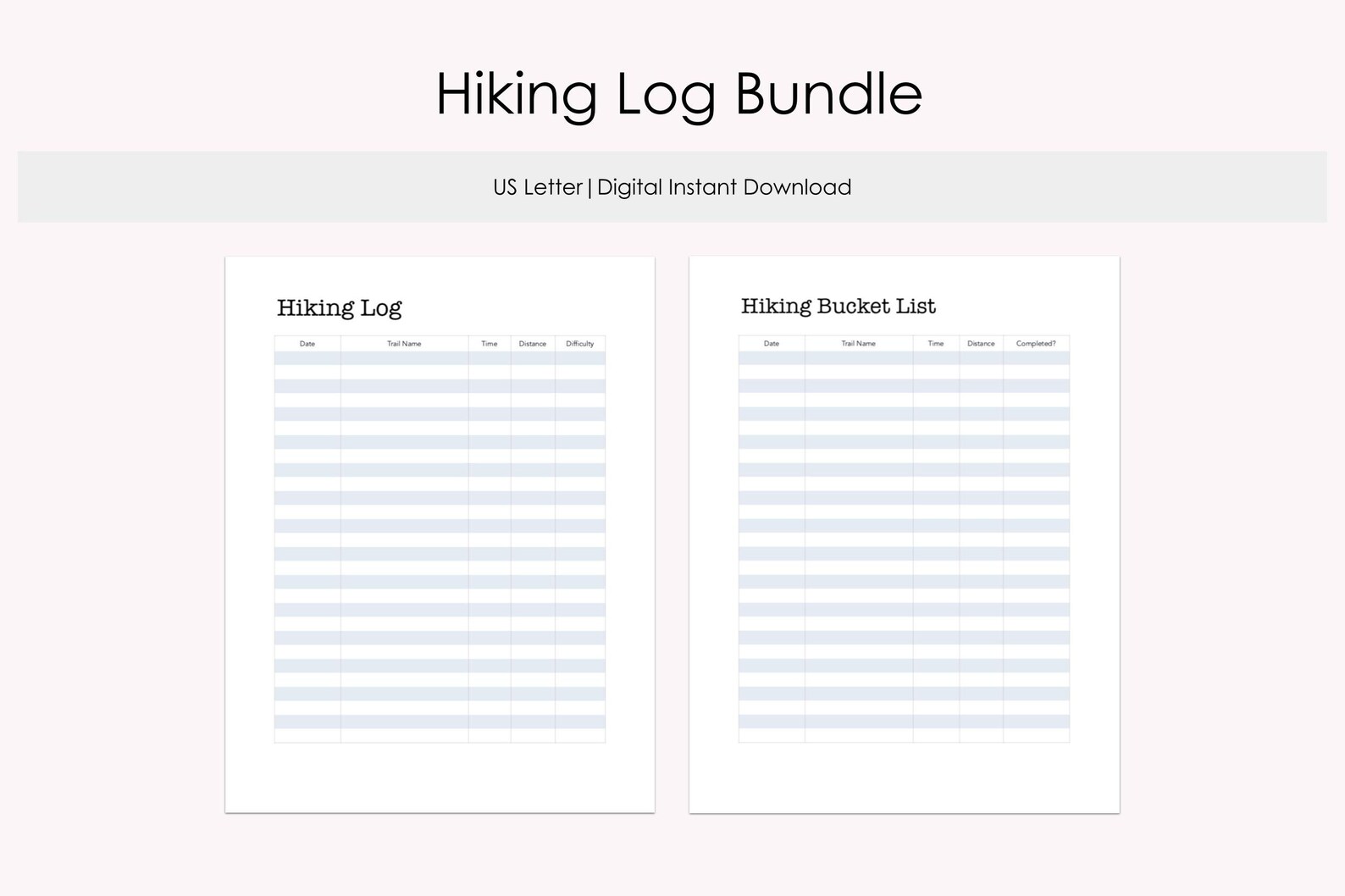 Hiking Log Hiking Journal Outdoor Journal Printable Hiking Etsy