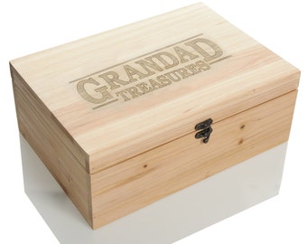 Personalised Fathers Day Natural Wood Keepsake Box