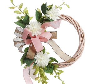 Pink Rattan Chrysanthemum Wreath