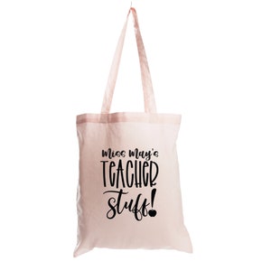 Personalised Teacher Stuff Calico Tote Bag