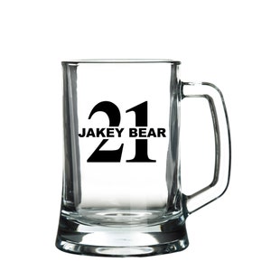 Personalised 21st Birthday Tankard Glass Stein