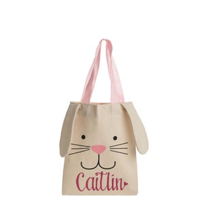 Personalised Calico Easter Tote Bag With Bunny Ear Design - Etsy