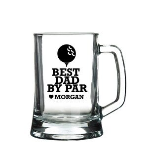 Personalised Best Dad By Par Tankard Glass Stein