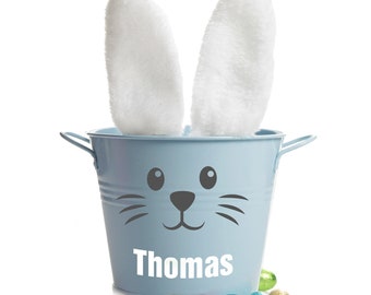 Personalised Easter Hamper Bucket - Fluffy Bunny Ears