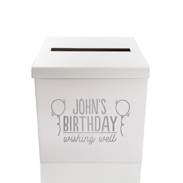 Personalised Birthday White Wishing Well Box