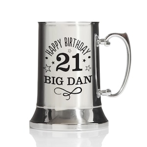 Personalised Engraved Birthday Stainless Steel Tankard