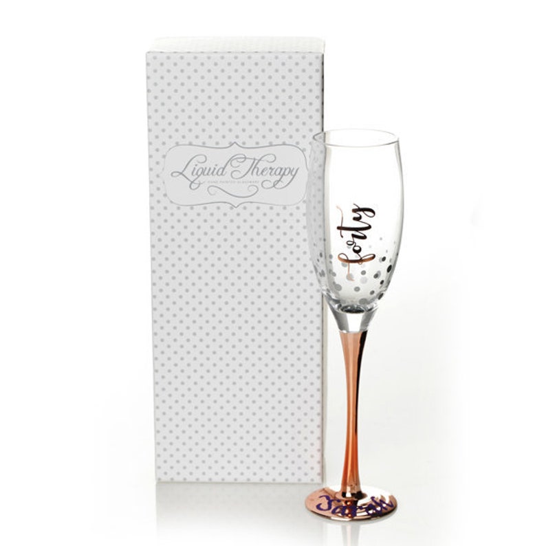Personalised Rose Gold 40th Birthday Champagne Flute Etsy