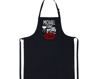 Personalised Turns Grills On Apron